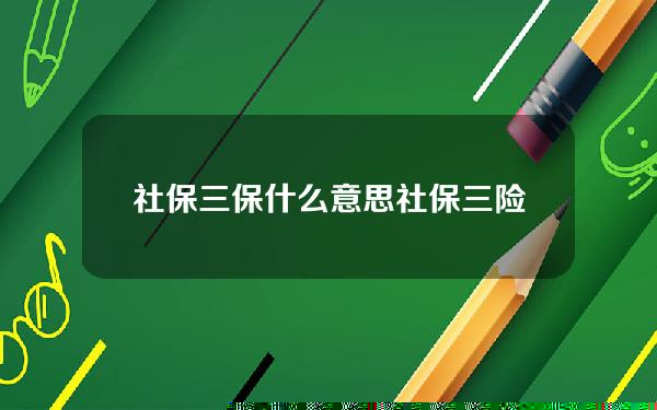 社保三保什么意思(社保三险是指什么)