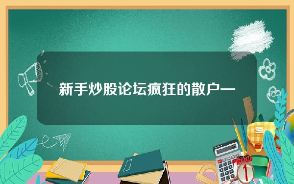 新手炒股论坛(疯狂的散户——美国网红炒股论坛上的失与得丨视频书摘)