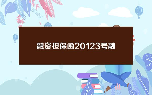 融资担保函 2012 3号(融资担保政策2020)